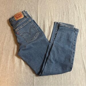 Levi’s Wedgie Straight Blue Denim Jeans size 24 with button fly
